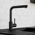Conjunto fregadero de granito Blanco Subline 500-U 527794, grifo de cocina Blanco Mila 526657, 207422