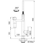 Conjunto grifo de cocina Franke Vital Semi-Pro 120.0621.313, fregadero de granito Franke Maris 125.0697.757