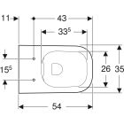 Conjunto taza de inodoro Geberit Smyle 500.208.01.1, tapa de inodoro Geberit Smyle Square 500.240.01.1