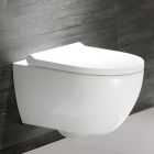 Conjunto taza de inodoro con asiento de cierre suave Geberit Acanto 502.774.00.8, marco empotrado Geberit Duofix 111.320.00.6, 111.815.00.1, 156.050.00.1