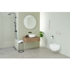 Conjunto taza de inodoro con asiento de cierre suave Geberit Acanto 502.774.00.1, marco empotrado Geberit Duofix 111.003.00.2, 111.815.00.1, 156.050.00.1