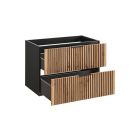 Conjunto armario Comad Xilo XILO BLACK WOTAN 82-80-D-2S, encimera sobre armario Comad Nature Wotan NATURE WOTAN 89-80-46 M