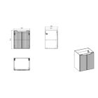 Conjunto armario Comad Nova Black NOVA BLACK D2 82-50-2D, lavabo Comad Gaja UN-GAJA35-SW 78570A(35), NOVA OAK A 89-50