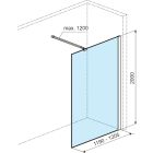 Conjunto mampara de ducha walk-in Excellent Vidoq KAEX.1507.830.LP.GL, mampara de ducha walk-in Excellent Vidoq KAEX.1506.1200.LP.GL