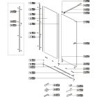 Conjunto kit de montaje Excellent Ortigo KAEX.5012.1014.CR, puerta de ducha Excellent Ortigo KAEX.5007.01.1400.LP2/2, KAEX.5007.01.1400.LP1/2, KAEX.5022900, KAEX.5022.CR