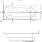 Conjunto bañera rectangular Oltens Lykke 10010000, sifón para bañera Oltens Oster 03001100