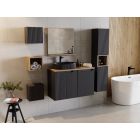 Conjunto armario Comad Nova Black NOVA BLACK D2 82-60-2S, lavabo Comad Beyond BEYOND 5 BLACK ( E-6564 ), NOVA OAK A 89-60