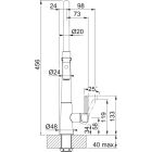 Conjunto grifo de cocina Franke Icon Semi-Pro 115.0690.598, dispensador de líquidos Franke Active SM 119.0547.906