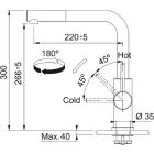 Conjunto grifo de cocina Franke Smart Glenda 115.0706.986, dispensador de líquidos Franke Atlas 112.0717.084