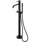 Conjunto grifo de bañera y ducha Kronenbach Lima 2.0 Black 100.1162SMKB, base de empotramiento Kronenbach Aqa 2.0 23491004KB