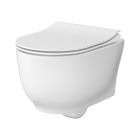 Conjunto taza de inodoro con asiento de cierre suave Cersanit Luna S701-871, conjunto de marco y pulsador Cersanit S701-779