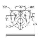 Conjunto taza de inodoro con asiento de cierre suave Kludi Resa D 24WCSET43, marco empotrado Kludi Unifix 79300