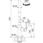 Conjunto grifo de cocina Franke Maris Slim J Pull-Out 115.0728.389, dispensador de líquidos Franke Active SM 119.0547.906
