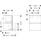 Conjunto armario Hansgrohe Xilesa E 54290780, lavabo Hansgrohe Xanuia Q 60131450