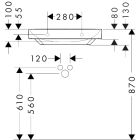 Conjunto armario Hansgrohe Xilesa E 54253550, lavabo Hansgrohe Xelu Q 60317450