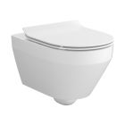 Conjunto taza de inodoro con asiento de cierre suave Cersanit Crea S701-927, conjunto de marco y pulsador Cersanit S701-779