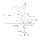 Conjunto grifo para filtro de agua Teka Uni 116030084, filtro para fregadero Teka TWF 118510000
