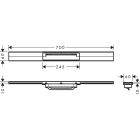 Conjunto elemento externo del desagüe Hansgrohe RainDrain Flex 56043340, kit de montaje Hansgrohe uBox Universal 1000180