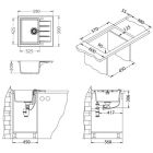 Conjunto fregadero de granito Alveus Cadit 1148158, grifo de cocina Alveus Flexa 1147056
