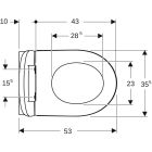 Conjunto marco empotrado Geberit Duofix 111.320.00.6, taza de inodoro Geberit iCon 503.233.00.1, 111.815.00.1, 156.050.00.1