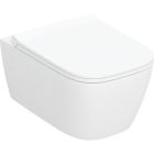 Conjunto taza de inodoro con asiento de cierre suave Geberit Smyle Square 503.171.00.1, marco empotrado Geberit Duofix 111.320.00.6, 111.815.00.1, 156.050.00.1