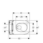 Conjunto taza de inodoro con asiento de cierre suave Geberit Smyle Square 503.171.00.1, marco empotrado Geberit Duofix 111.320.00.6, 111.815.00.1, 156.050.00.1