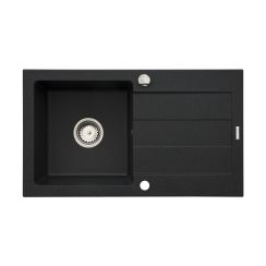 Pyramis Sparta fregadero de granito 76x44 cm negro 070000101