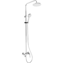 Deante Coriander conjunto bañera/ducha a pared con rociador con efecto lluvia cromo NAC_01JM
