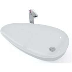 Rea Greta lavabo 76.6x43 cm sobre encimera blanco REA-U1500