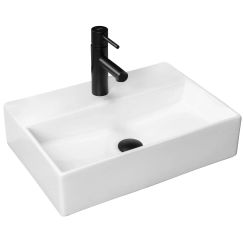 Rea Valeria lavabo 50.5x35.5 cm rectangular sobre encimera blanco REA-U5000