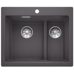 Blanco Pleon 6 Split fregadero de granito 61.5x51 cm gris/grafito/ónix 521690