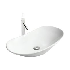 Rea Royal lavabo 62x36 cm oval sobre encimera blanco REA-U0441