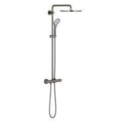 Grohe Euphoria conjunto de ducha a pared con termostato con rociador con efecto lluvia Hard Graphite 26075A00