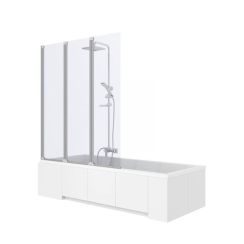 Rea Agat-3 parawan nawannowy 120x140 cm 3-częściowy profile chrom REA-W0301