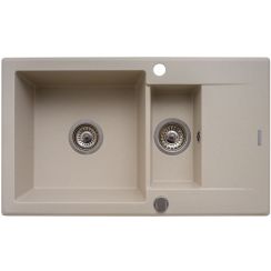 Pyramis Korfu fregadero de granito 78x46 cm beige 070061601