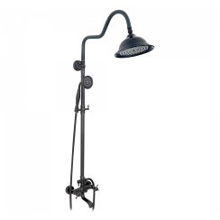 Rea Retro Old Black conjunto bañera/ducha a pared con rociador con efecto lluvia negro REA-P2366