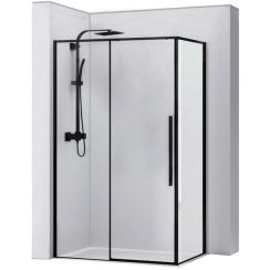 Rea Solar Black cabina de ducha 100x80 cm rectangular negro semimate/vidrio transparente REA-K6310