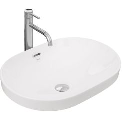 Rea Arleta lavabo 59x40.5 cm oval sobre encimera blanco REA-U8700