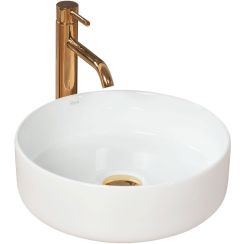 Rea Sami lavabo 36x36 cm circular sobre encimera blanco REA-U1891