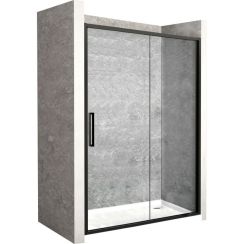 Rea Rapid Slide puerta de ducha 130 cm corredera negro semimate/vidrio transparente REA-K6403