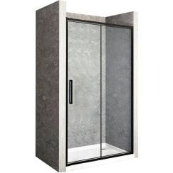 Rea Rapid Fold puerta de ducha 80 cm plegable negro mate/vidrio transparente REA-K6418