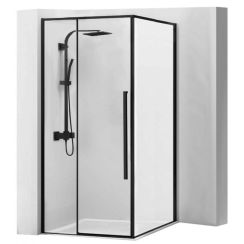 Rea Solar Black cabina de ducha 90x90 cm cuadrada negro semimate/vidrio transparente REA-K6412