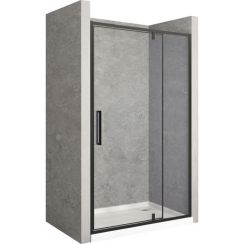 Rea Rapid Swing puerta de ducha 120 cm oscilante negro semimate/vidrio transparente REA-K6413