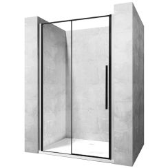 Rea Solar Black puerta de ducha 140 cm corredera negro semimate/vidrio transparente REA-K6359