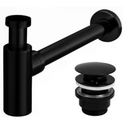 Rea sifón de lavabo botella negro REA-A5215