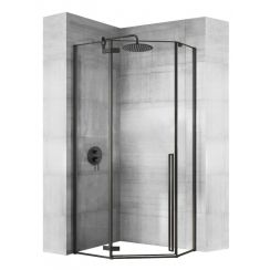 Rea Diamond cabina de ducha 90x90 cm negro semimate/vidrio transparente REA-K5622