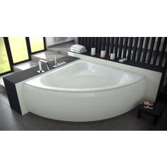 Conjunto bañera de esquina Besco Mia #WAM-130-NS, sifón de bañera Besco Mia OAM-130-NS