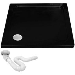 Rea Savoy plato de ducha cuadrado 80x80 cm negro REA-K4804