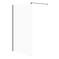 Cersanit Mille mampara de ducha walk-in 120 cm negro mate/vidrio transparente S161-004