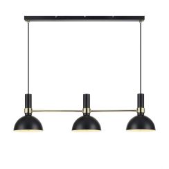 Markslöjd Larry lámpara colgante 3x60 W negro-oro 106971